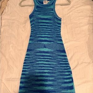 Princess Polly Blue Ribbed Halter Mini Dress